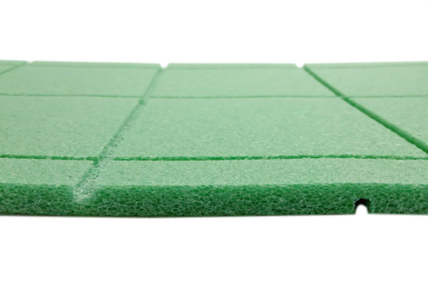 slotted turf shock pad side